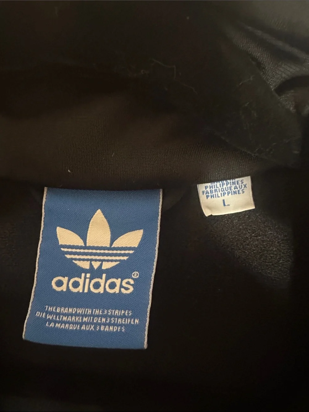 adidas Black Jacket with Bright Orange Stripes
